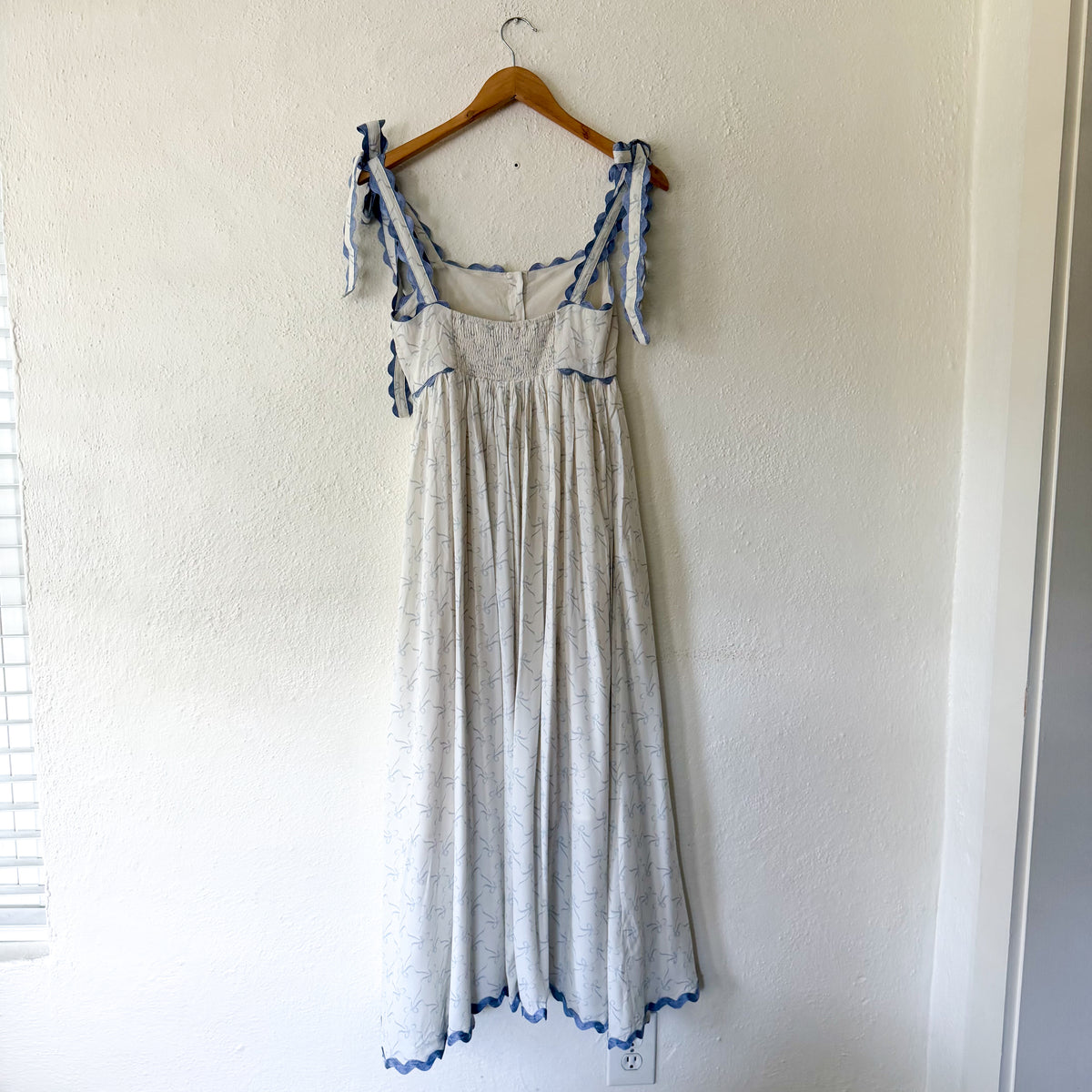 Sofie The Label Blue Bow Ric Rac Midi Maxi Dress | XS