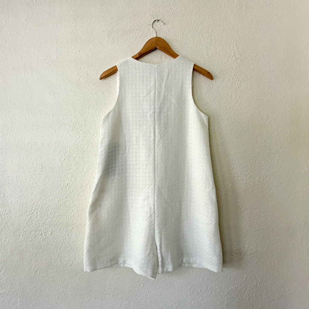 Tuckernuck White Textured Myla Romper | XS