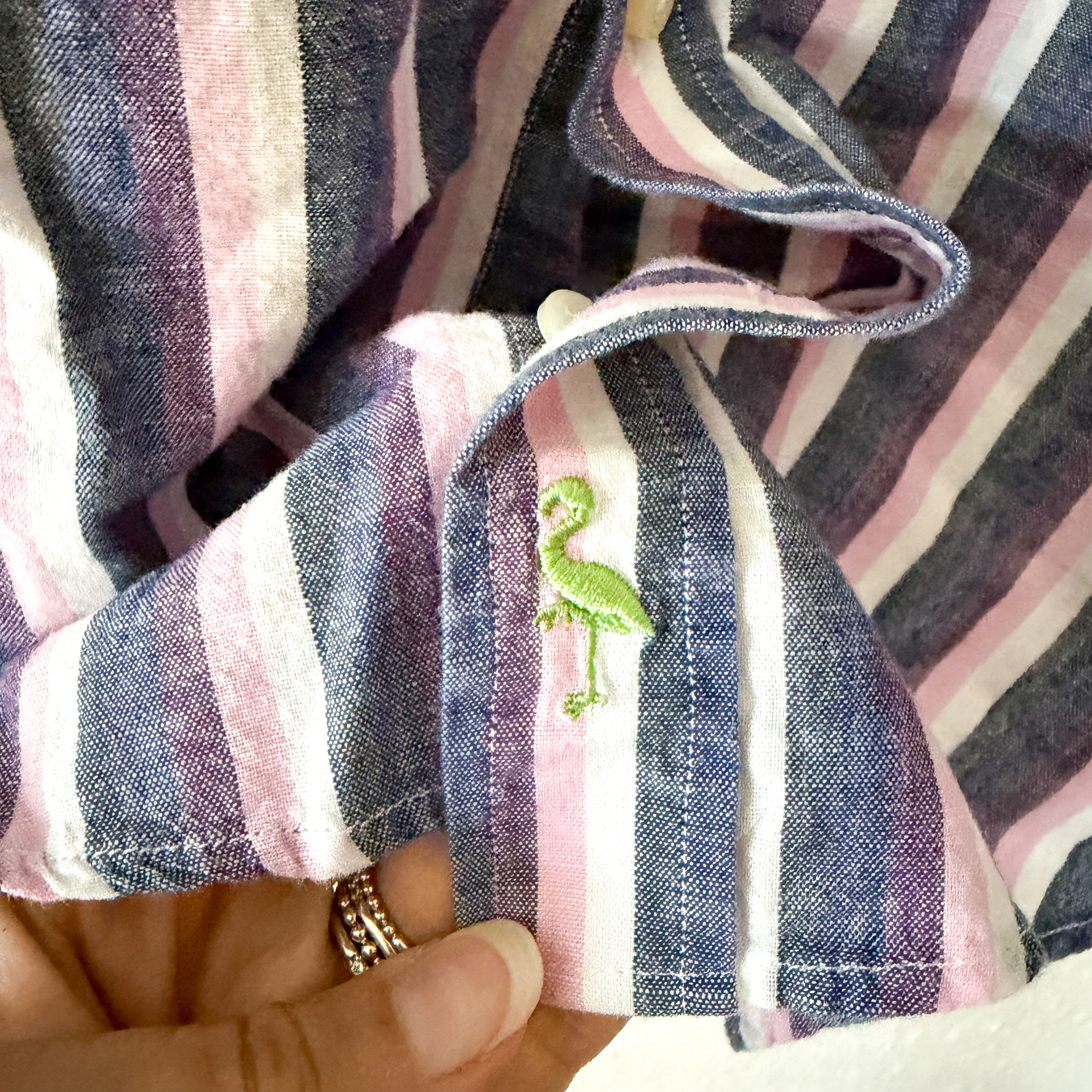 Taylorbyrd 100% Cotton Oversized Purple Striped Button Down Shirt | S