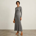 French Connection Babysoft Fit and Flare Ribbed Sweater Dress in Dark Grey | XS