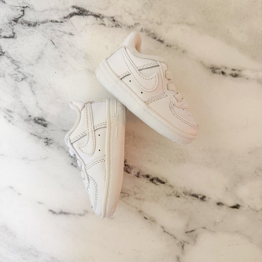 Nike Baby Force 1 Crib Shoe in 'White White' | 2C