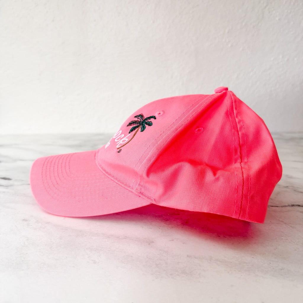 Hammock Florida Embroidered Cotton Baseball Cap | Neon Pink