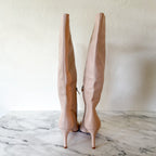 Marc Fisher Georgiey Pointed Toe Knee High Boot in Cream | 6.5