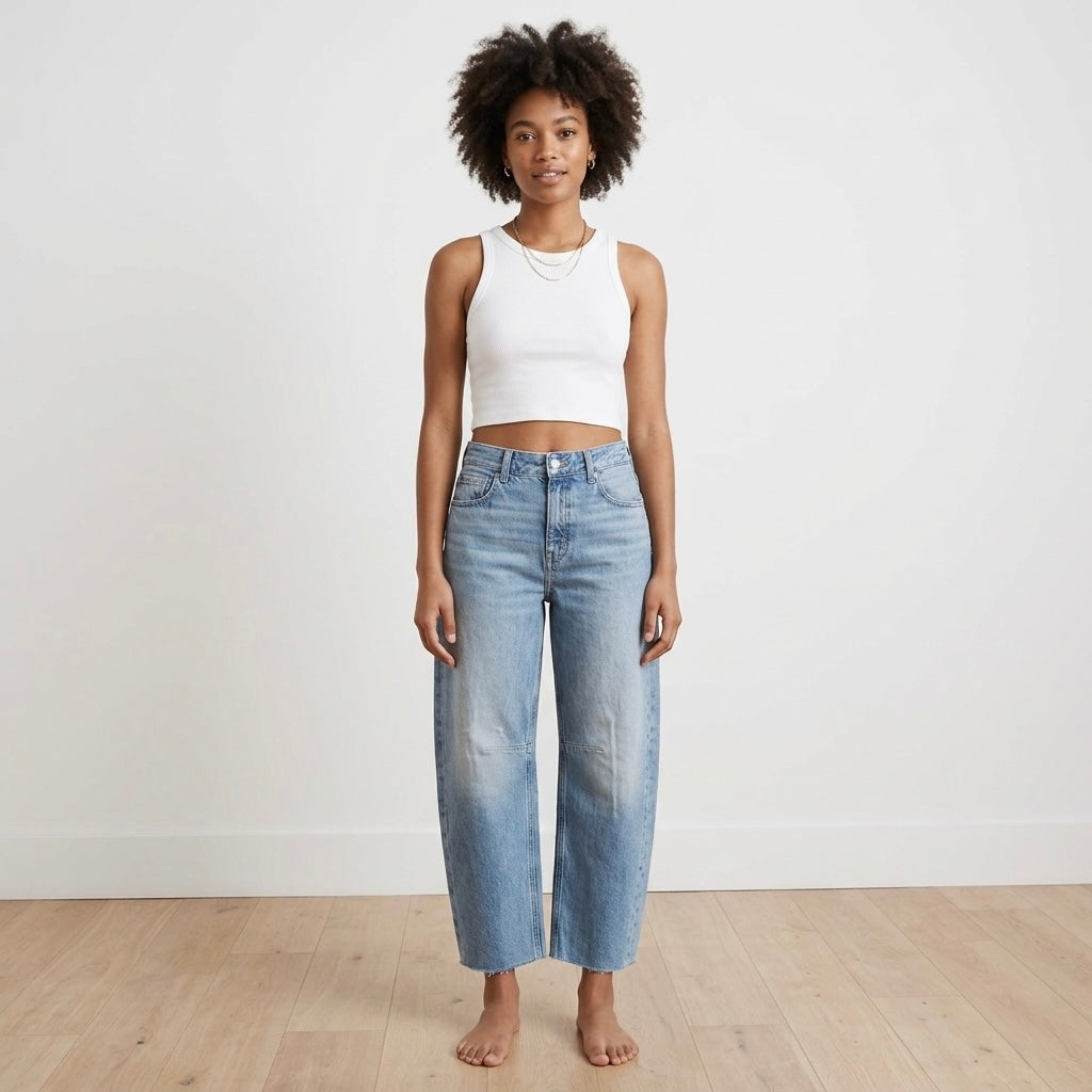 Madewell The Darted Barrel-Leg Rigid Jean in Edmonson Wash | 25P