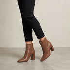 Marc Fisher LTD Yanara Pointed Toe Ankle Booties in Dark Brown | 6.5
