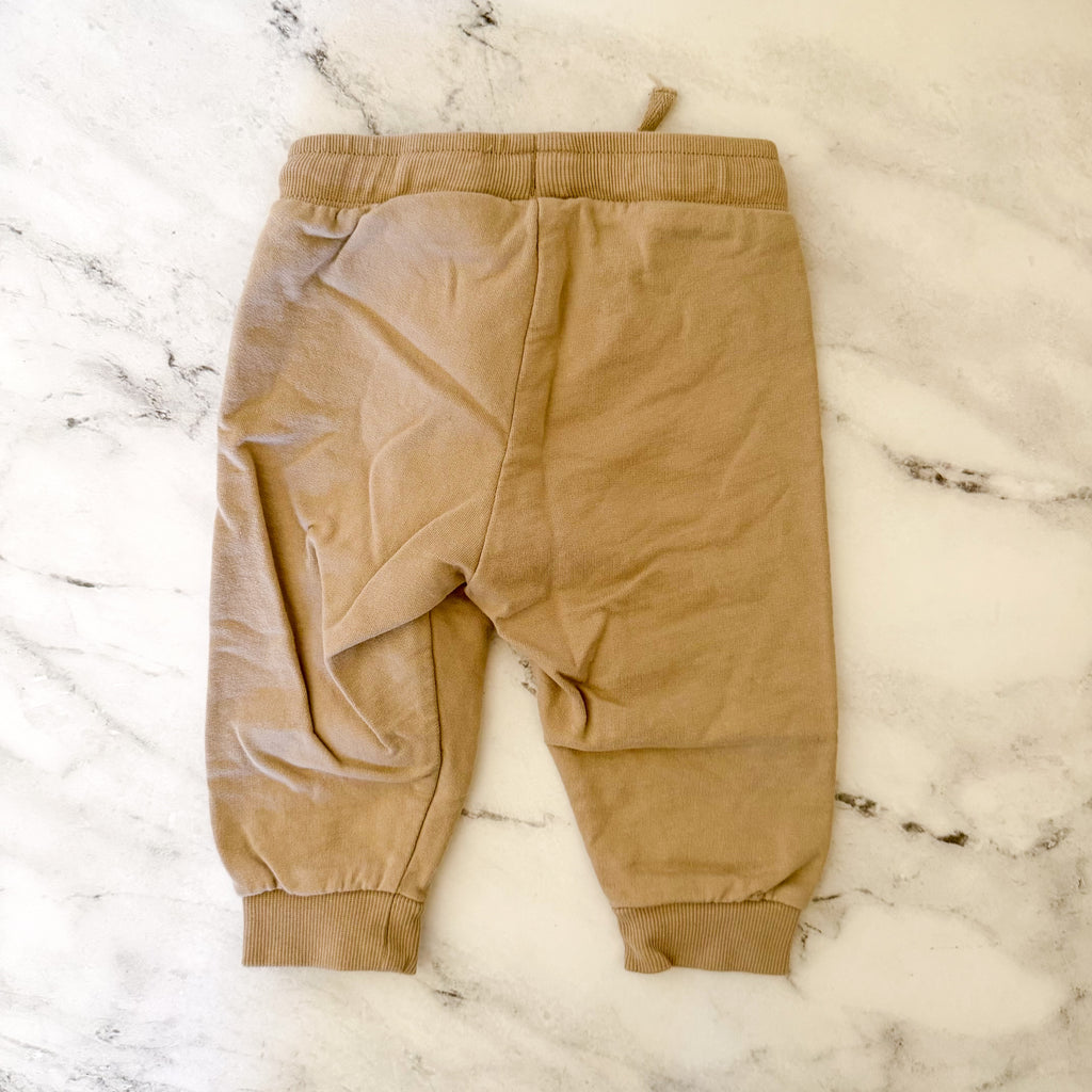 H&M Basics Organic Cotton Tan + Brown Joggers Bundle | 3-6m
