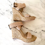 Stuart Weitzman Women's Alexis Braided Espadrille Wedge Sandals in Natural | 6.5
