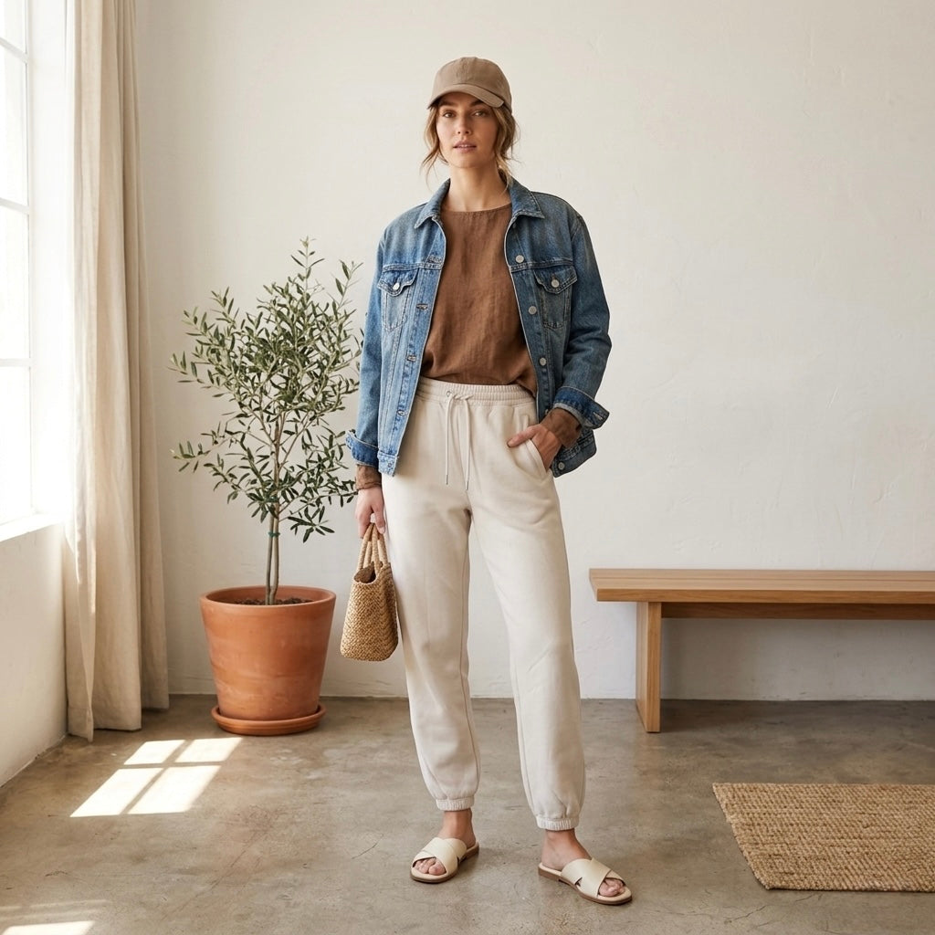 Abercombie & Fitch Sunday Sweatpant Jogger in Cream | XXS