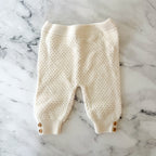 Zara Cream Textured Long Sleeve Sweater + Pants Matching Set | 0-3m