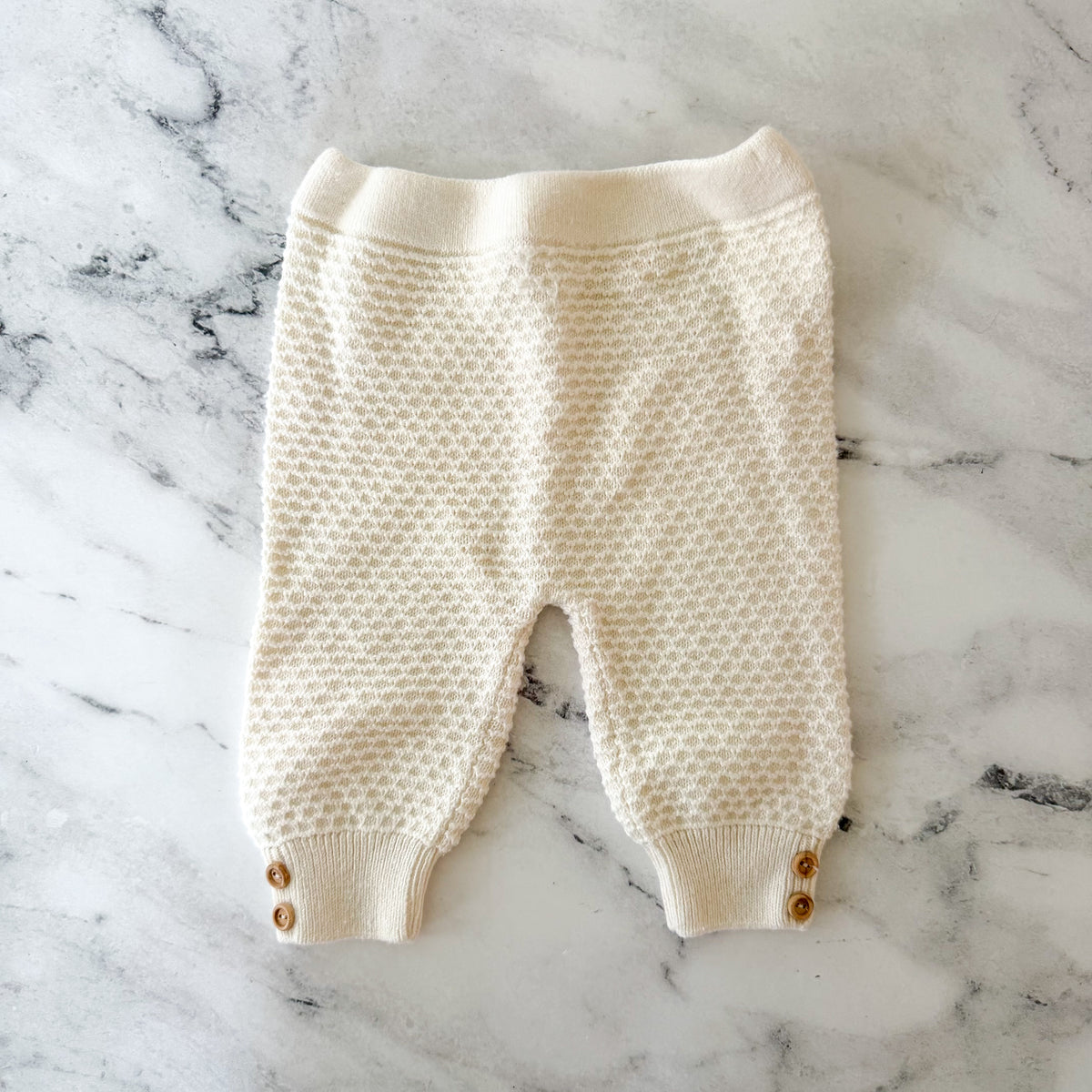 Zara Cream Textured Long Sleeve Sweater + Pants Matching Set | 0-3m