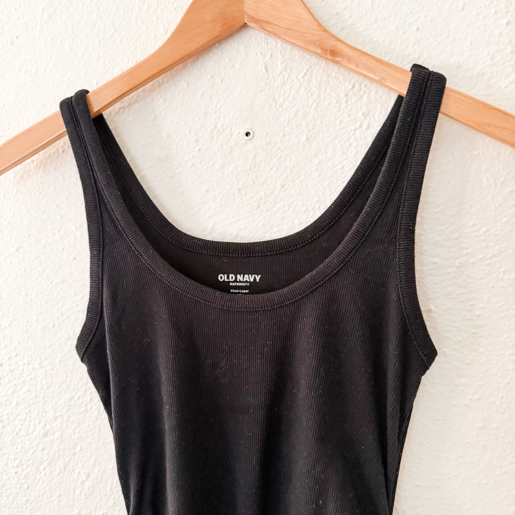 Old Navy Maternity First Layer Scoop-Neck Ribbed Tank Top in Black Jack | XS