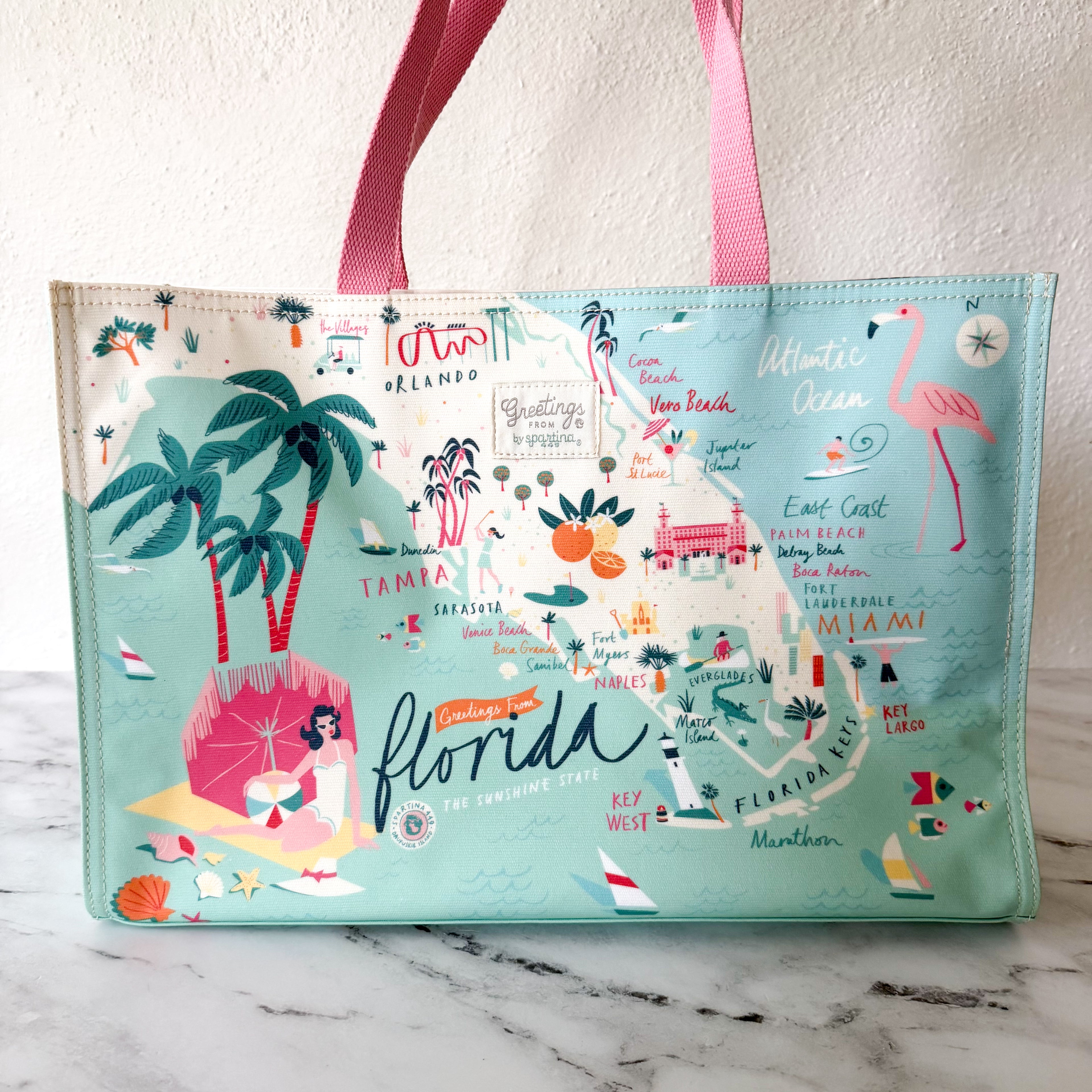 Spartina 449 Greetings From Florida Market Tote Bag