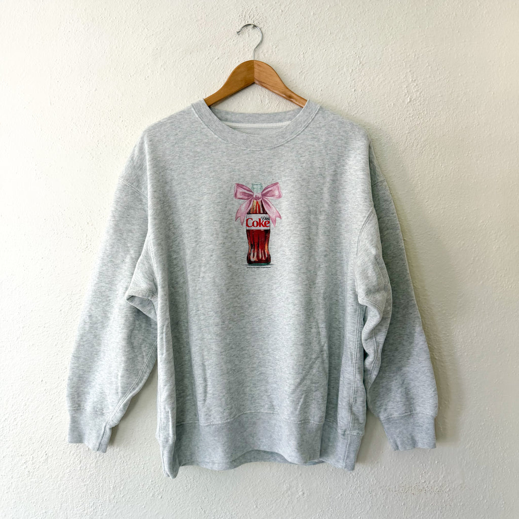 Abercrombie & Fitch Grey Sunday Crewneck Oversized Diet Coke Bow Sweatshirt | M