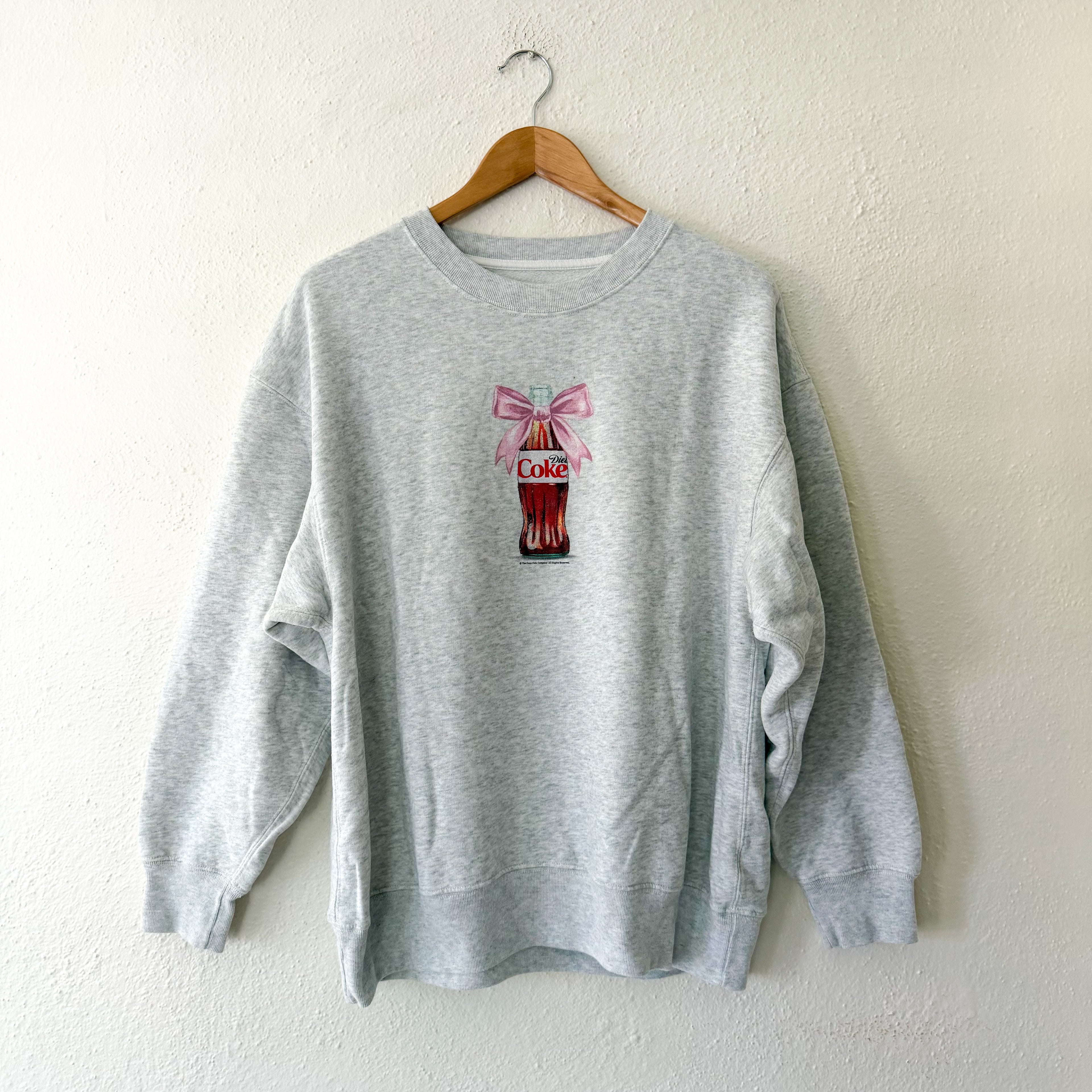 Abercrombie & Fitch Grey Sunday Crewneck Oversized Diet Coke Bow Sweatshirt | M