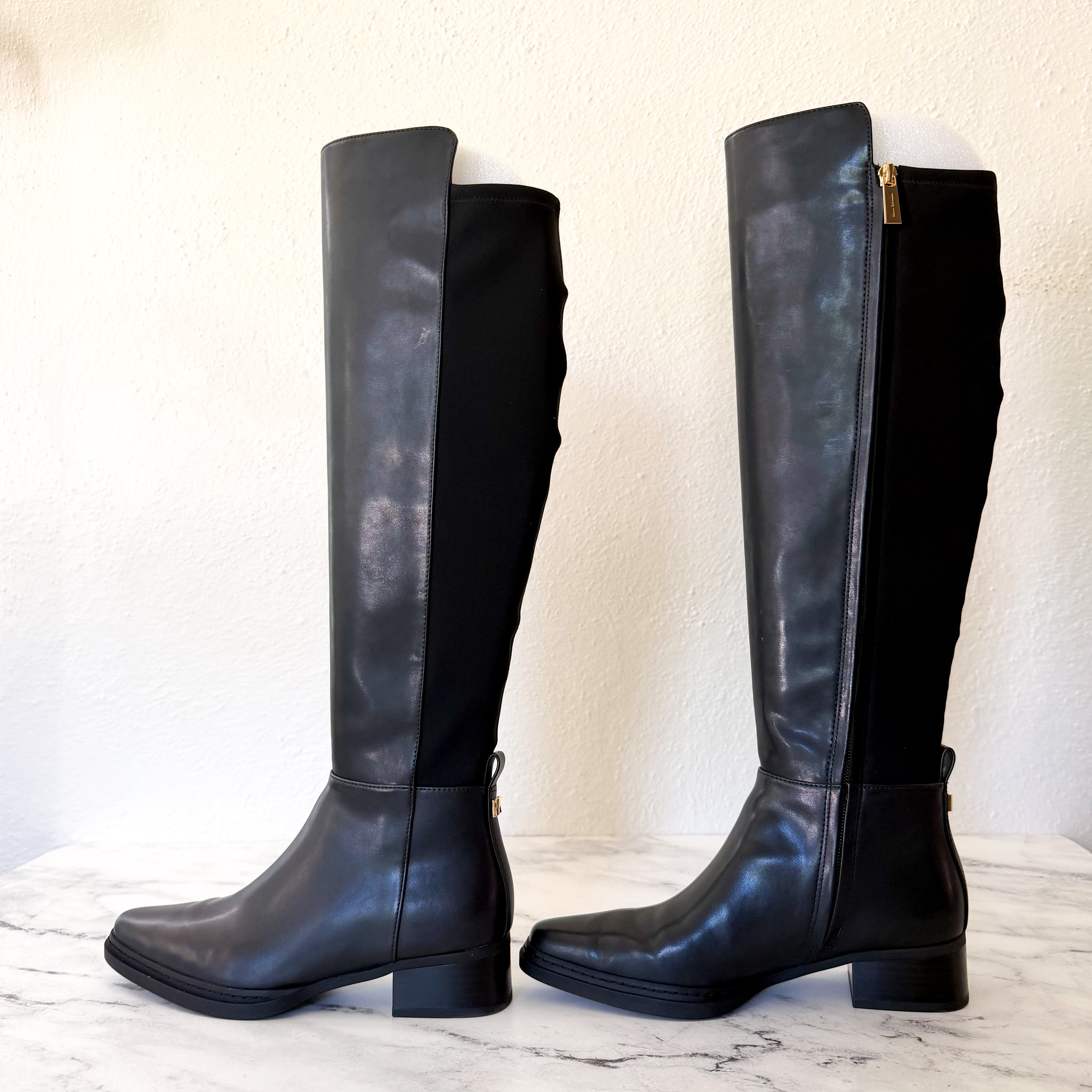 MICHAEL Michael Kors Lex Black Faux Leather Tall Boots | 6.5