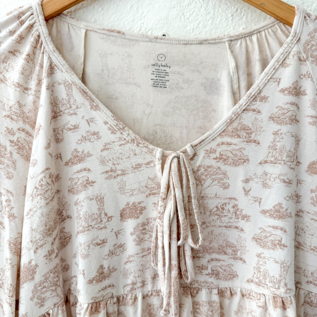 Solly Baby Rose Toile Tie-Top Long-Sleeve Women’s Sleep Set | S