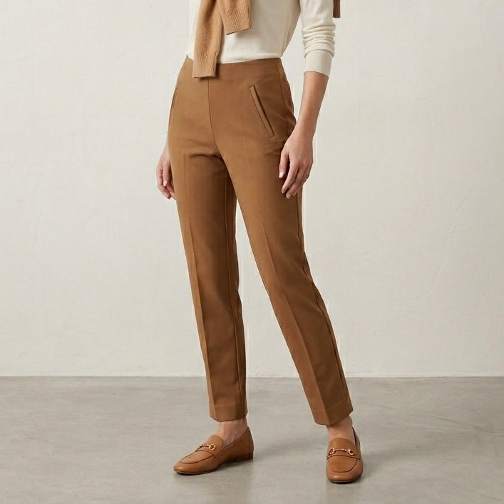 Chico's Caramel So Slimming 360 Petite Juliet Trim Detail Ankle Slim Leg Pant | 00P