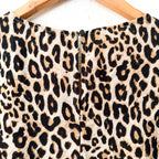 H&M Leopard Print Elbow Sleeve Midi Sheath Dress | XS