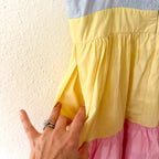 English Factory Pastel Colorblock Tiered Maxi Dress | S