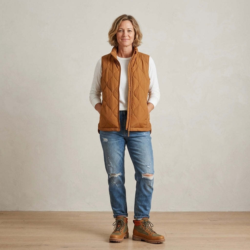 Lands' End Women's Feather Free Insulated Vest in Canyon Camel | XS