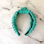 Lele Sadoughi Turquoise Tonal Howlite Round Beaded Embellished Headband