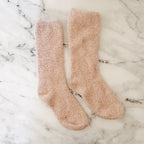 Barefoot Dreams CozyChic Heathered Socks in Heathered Dusty Rose White Marl | OS