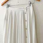 J. Crew White Pleated Midi Shirt with Gold Buttons | 00