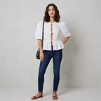 ASOS Design White Cotton Poplin Peplum Tie Puff Sleeve Shirt | XS