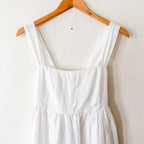 J.Crew White Squareneck 100% Linen Midi Dress | 0