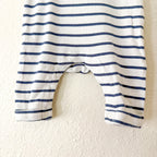 H&M Organic Navy White Stripe Sleeveless Jumpsuit | NB