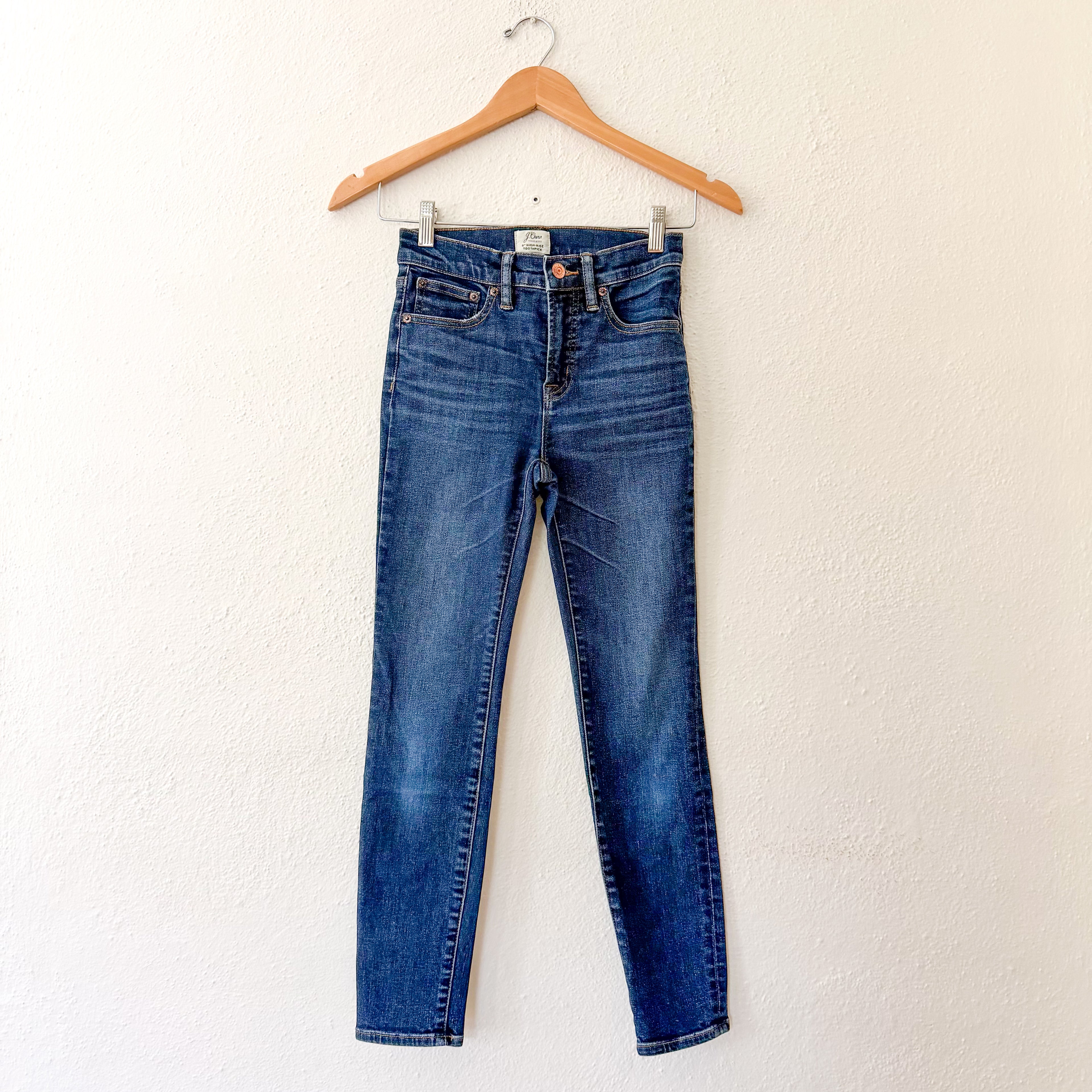 J.Crew 9" High-Rise Dark Wash Toothpick Skinny Denim | 24P