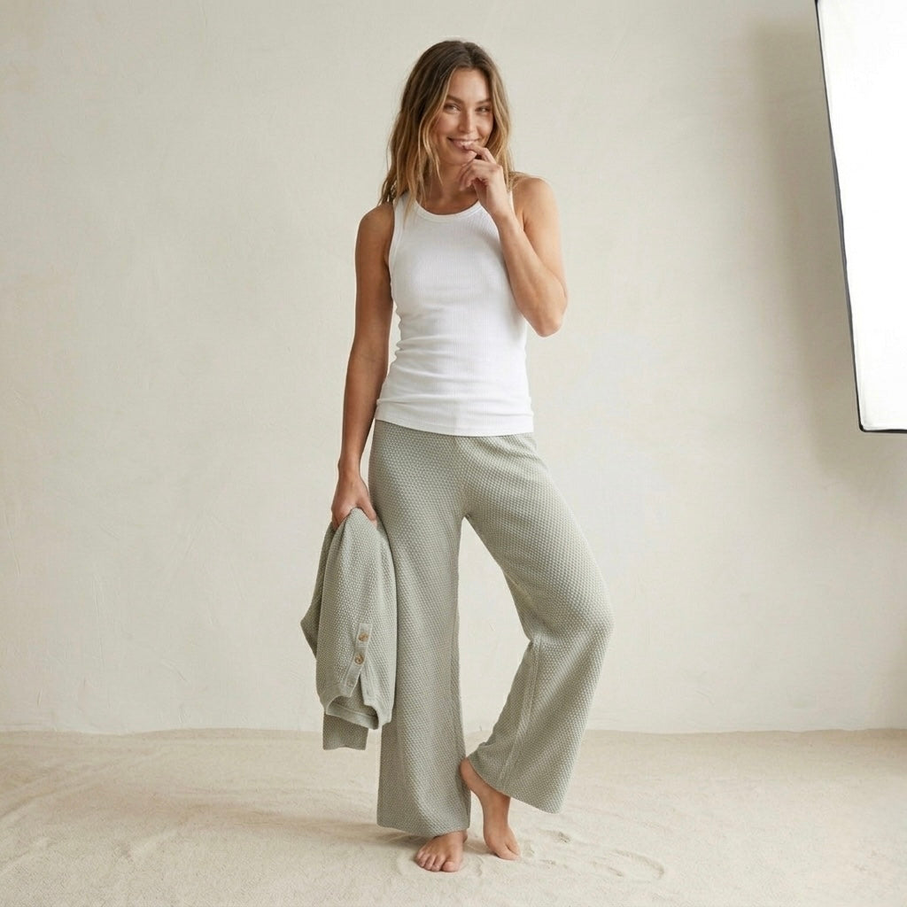 Free People Beach Sage Open Weave Cropped Wide Leg Pants | XS