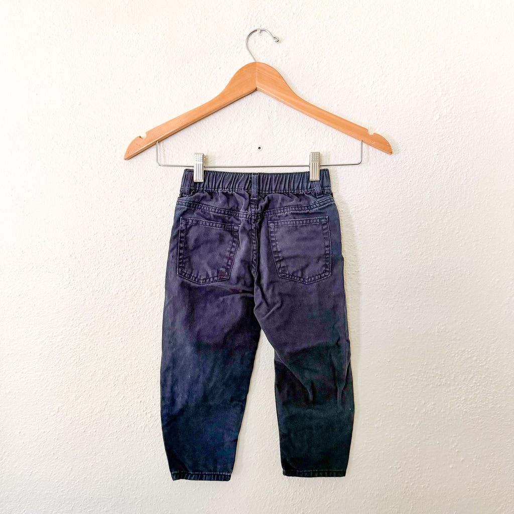 H&M Navy Blue Cotton Loose Fit Tapered Leg Pants | 3T