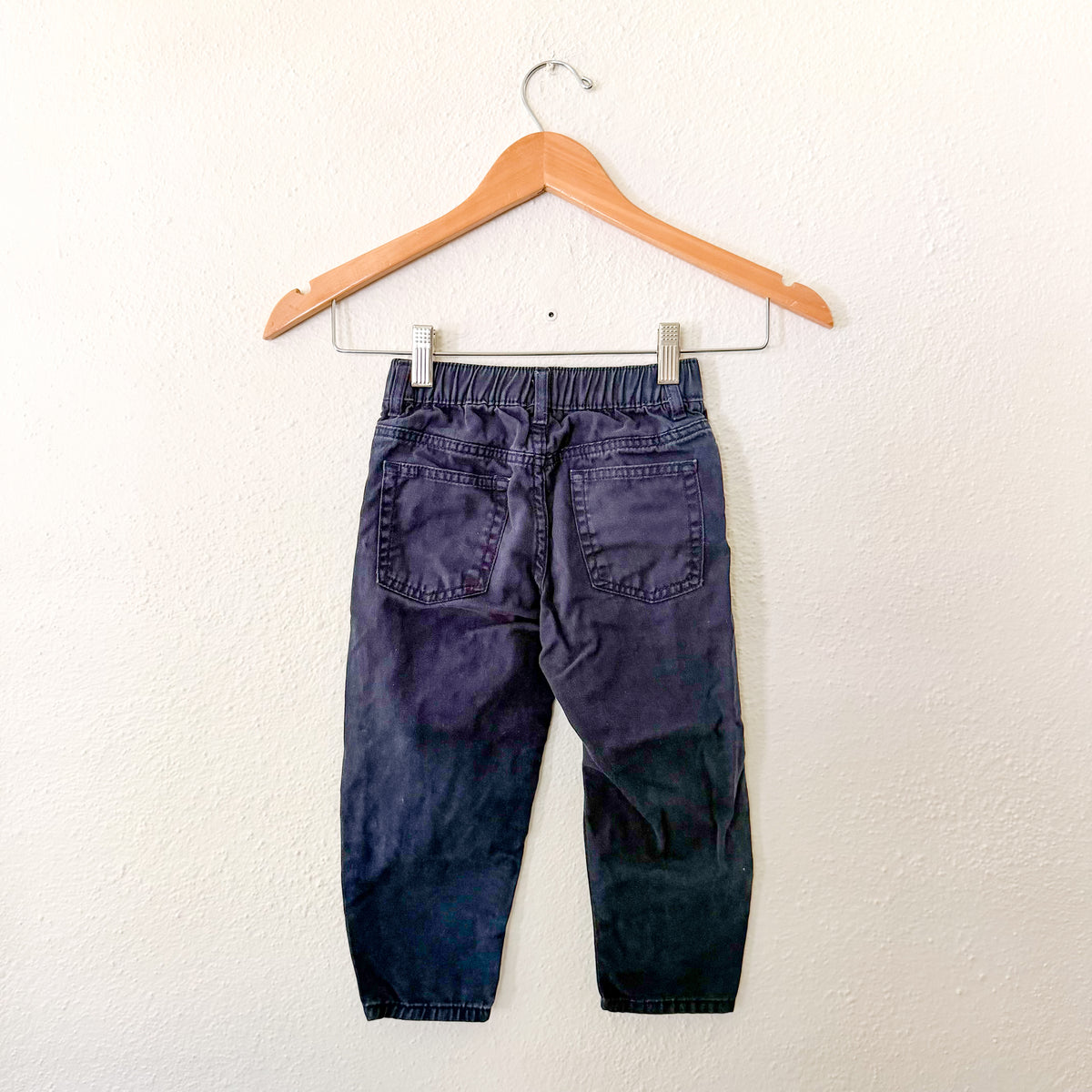 H&M Navy Blue Cotton Loose Fit Tapered Leg Pants | 3T