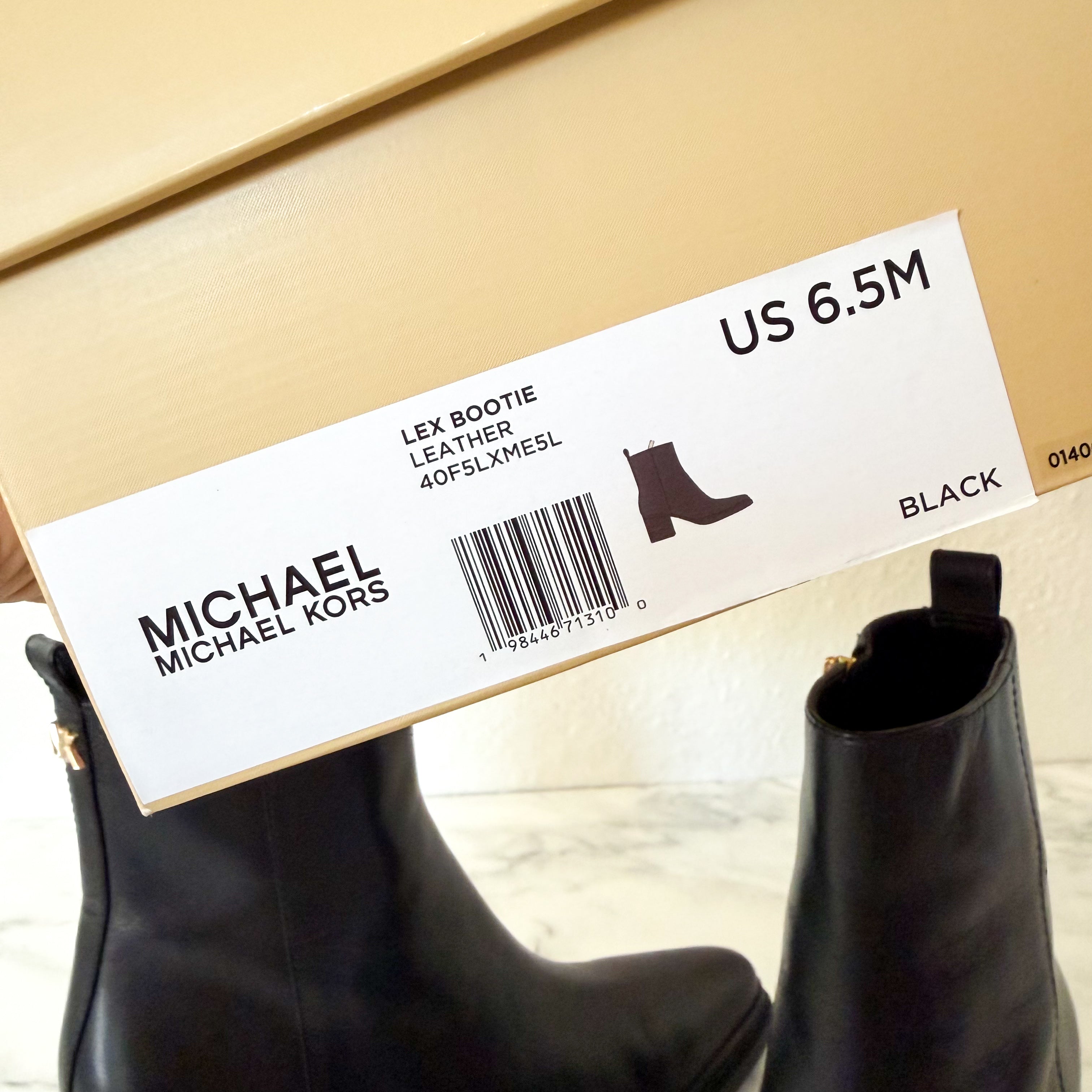 MICHAEL Michael Kors Leather Lex Ankle Bootie in Black | 6.5