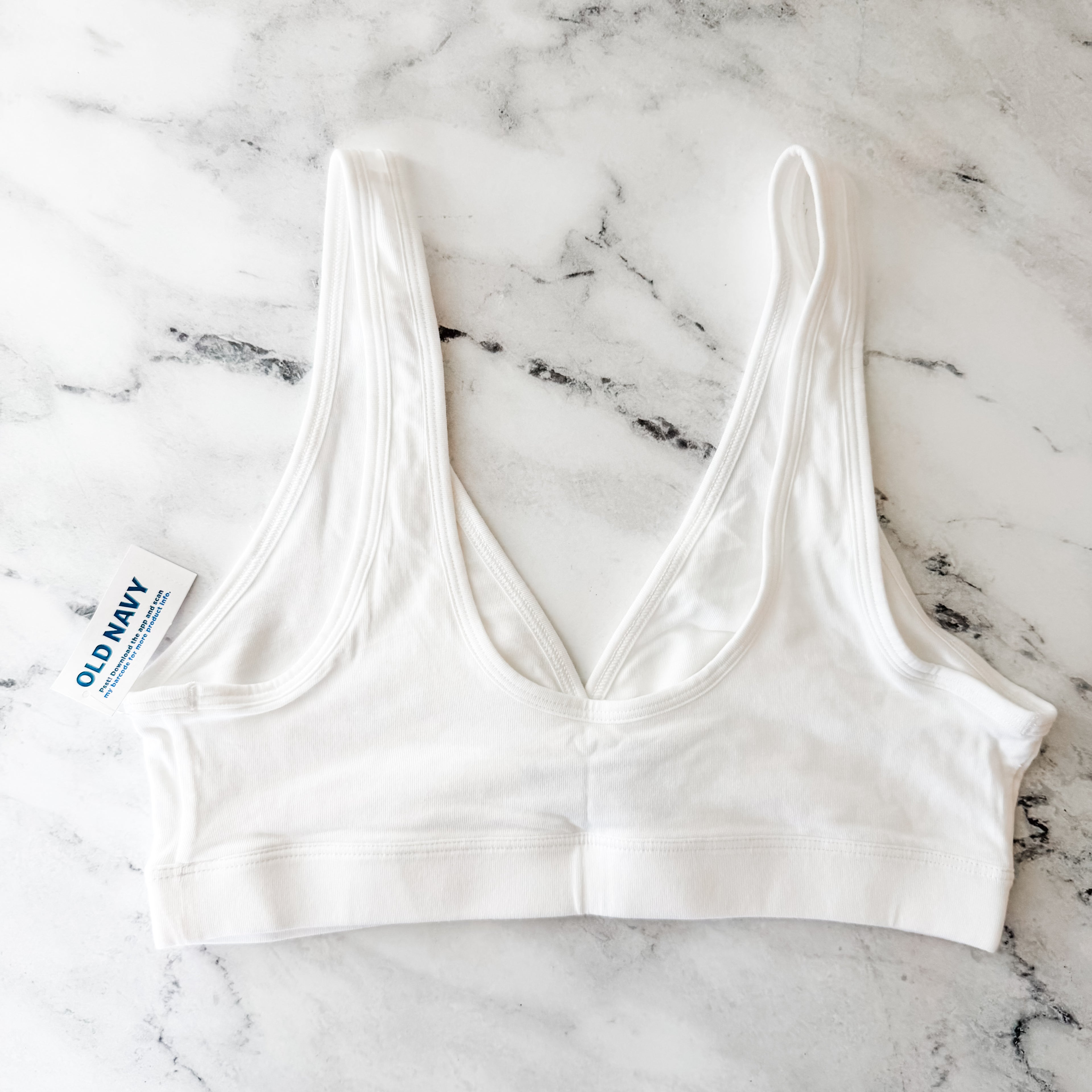 Old Navy White Maternity Cross-Front Cotton Nursing Bralette | S