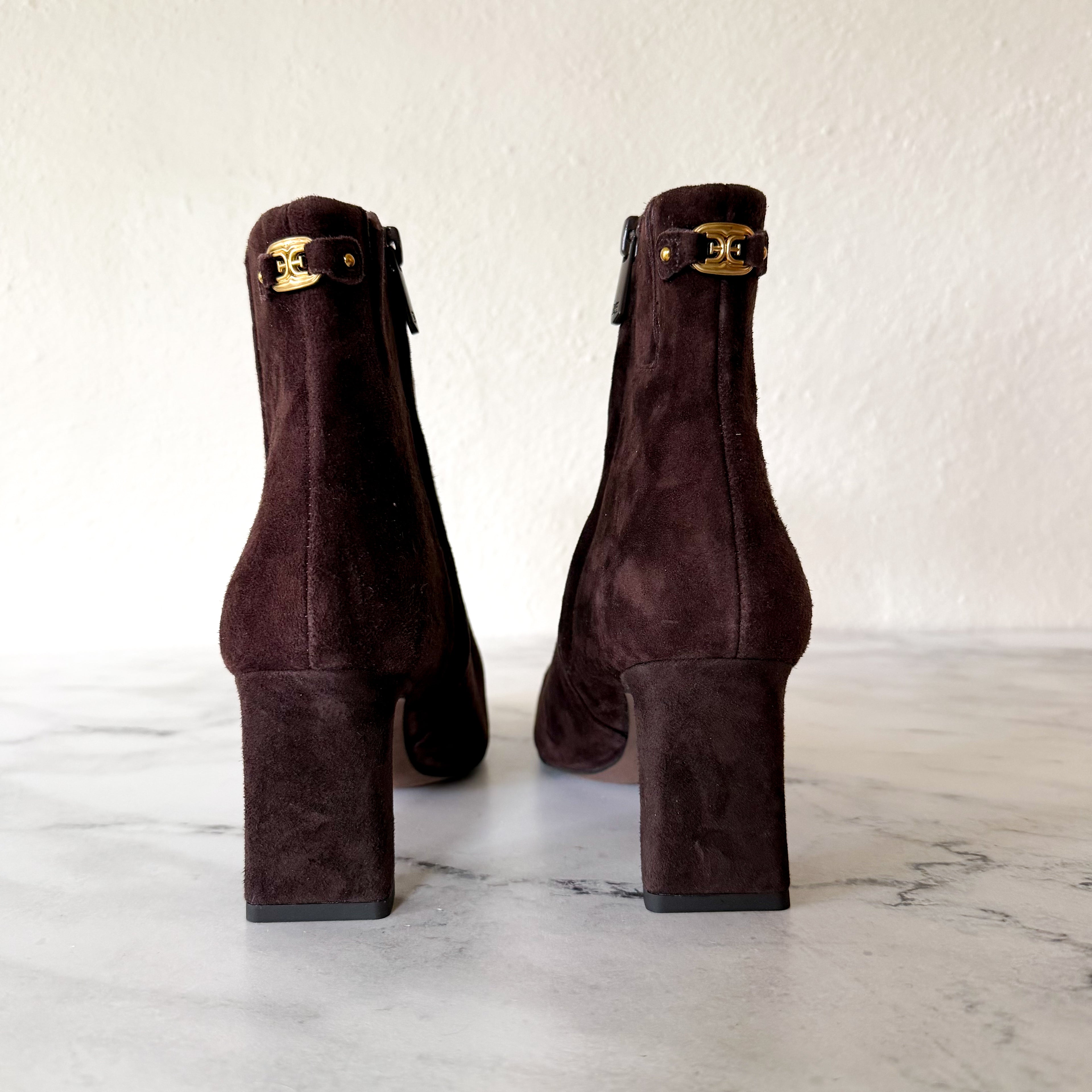 Sam Edelman Saige Suede Ankle Bootie in Cafe Noir | 6.5