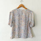 Elodie Cream Floral 3/4 Puff Sleeve Blouse | XS