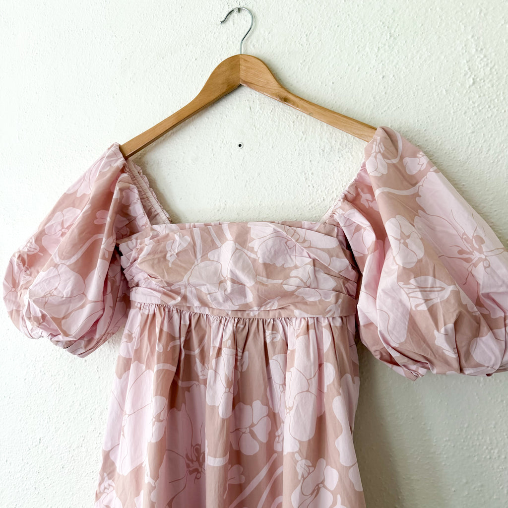 J.Crew Collection Pink Floral Puff-Sleeve Mini Dress in Windswept Floral | 00
