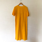LAKE Golden Yellow 100% Cotton Gauze Caftan Midi Dress | XS