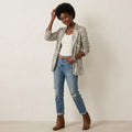 Express Silver Sequin One Button Boyfriend Blazer |  XS