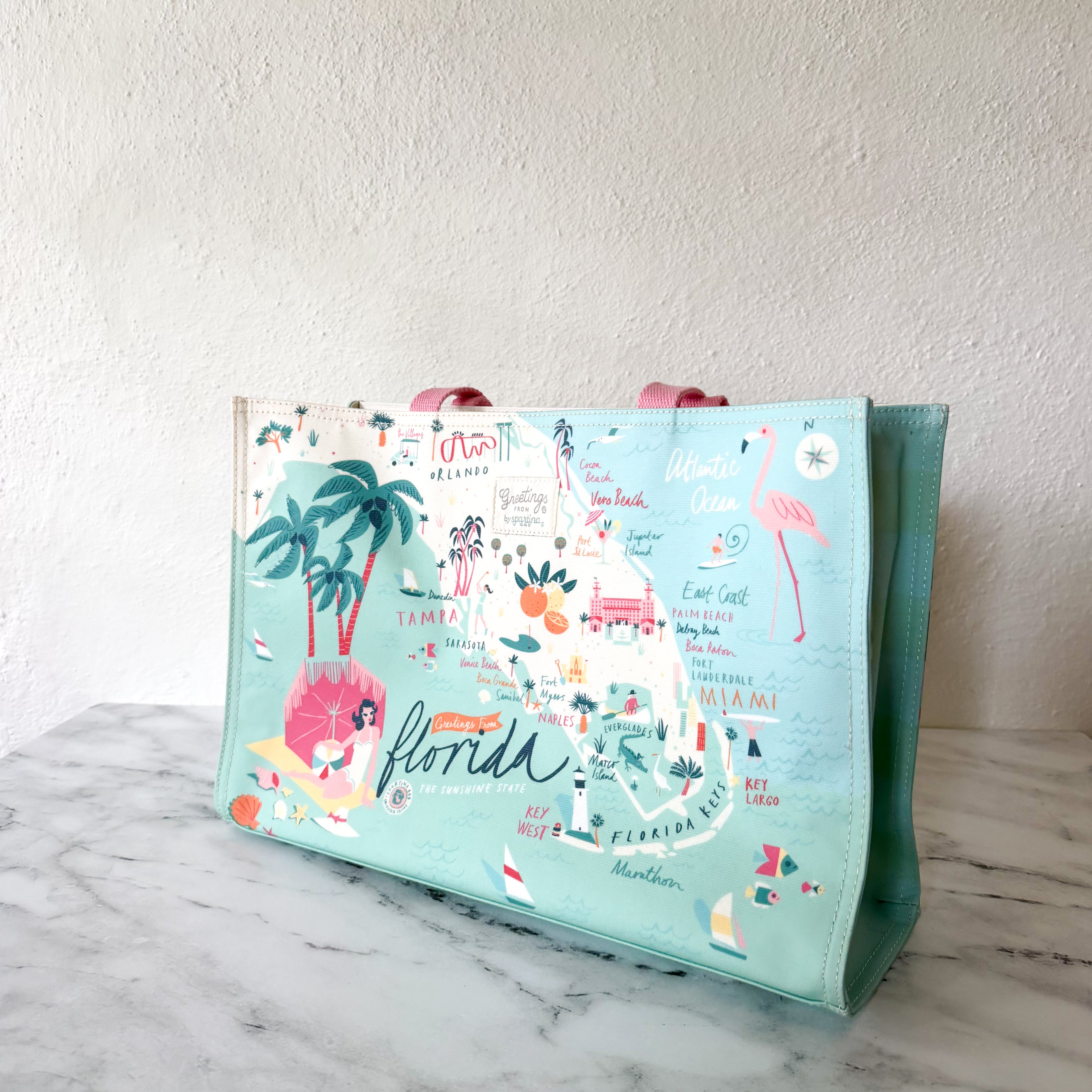 Spartina 449 Greetings From Florida Market Tote Bag
