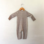 H&M 100% Washable Wool Beige Melange Long Sleeve Zipper Jumpsuit | 6-9m