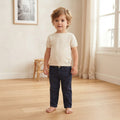 H&M Navy Blue Cotton Loose Fit Tapered Leg Pants | 3T