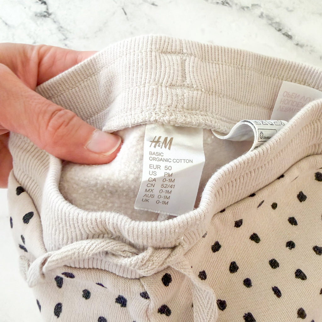 H&M Cream Black Dot Sweatshirt + Sweatshorts Matching Set | Premie