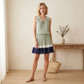 Ramy Brook New York Bambi Sleeveless Greecian Dress in Sage & Navy | XS