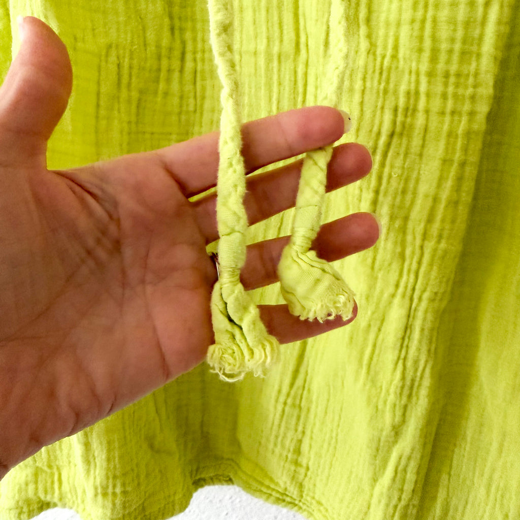 Chelsea & Theodore Neon Green Gauze Top | S