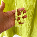 Chelsea & Theodore Neon Green Gauze Top | S