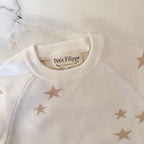 Petit Filippe Cream Tan Starry Knit Pullover Sweater | 9-12m