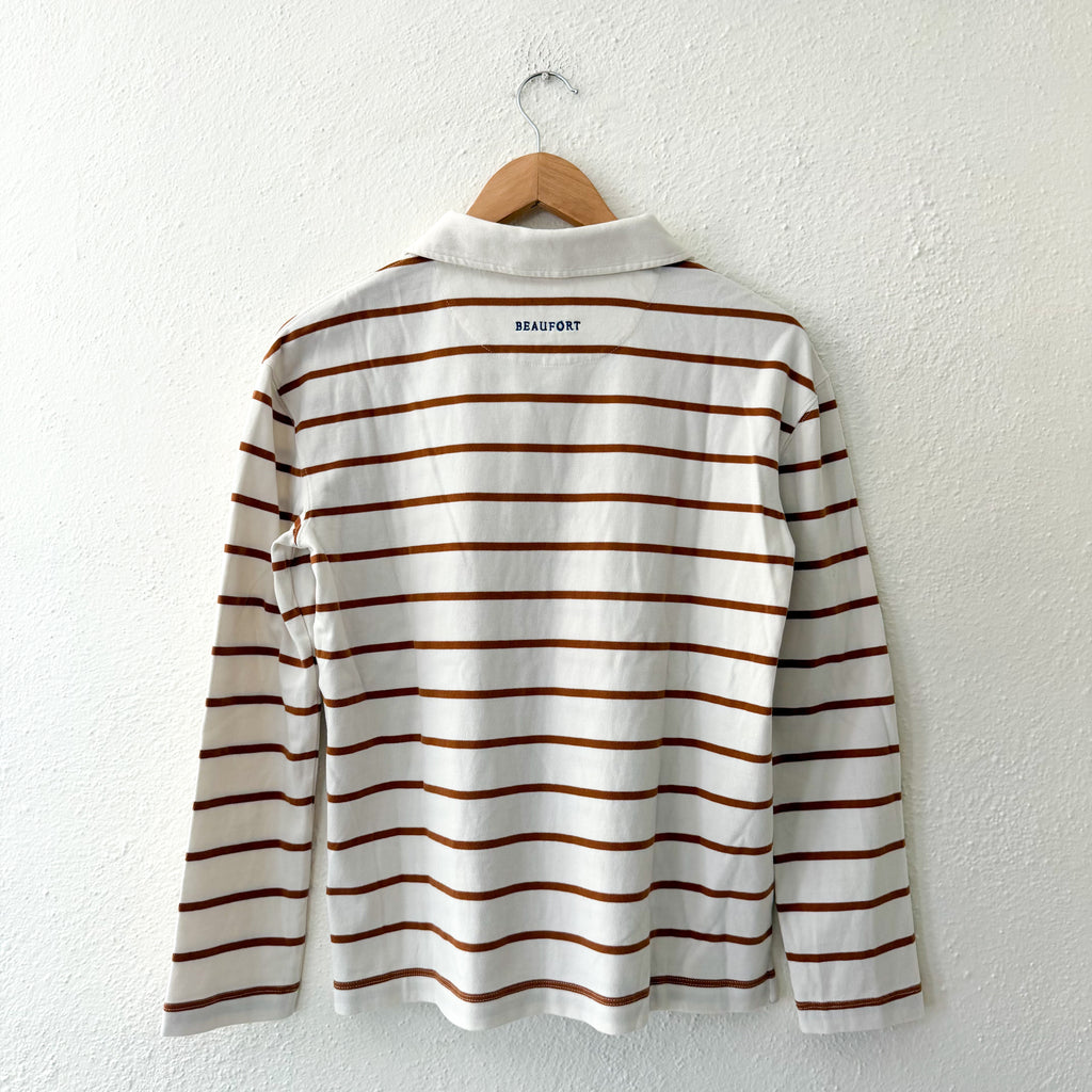 Beaufort & Blake Thompson Vintage Rugby in Camel Cream Stripe | XS